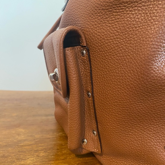 Auth Coach Leather Billie Saddle Brown Backpack - Picture 15 of 16